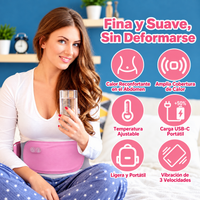 Almohadilla de Calor y Vibración para Cólicos Menstruales — Recargable USB-C